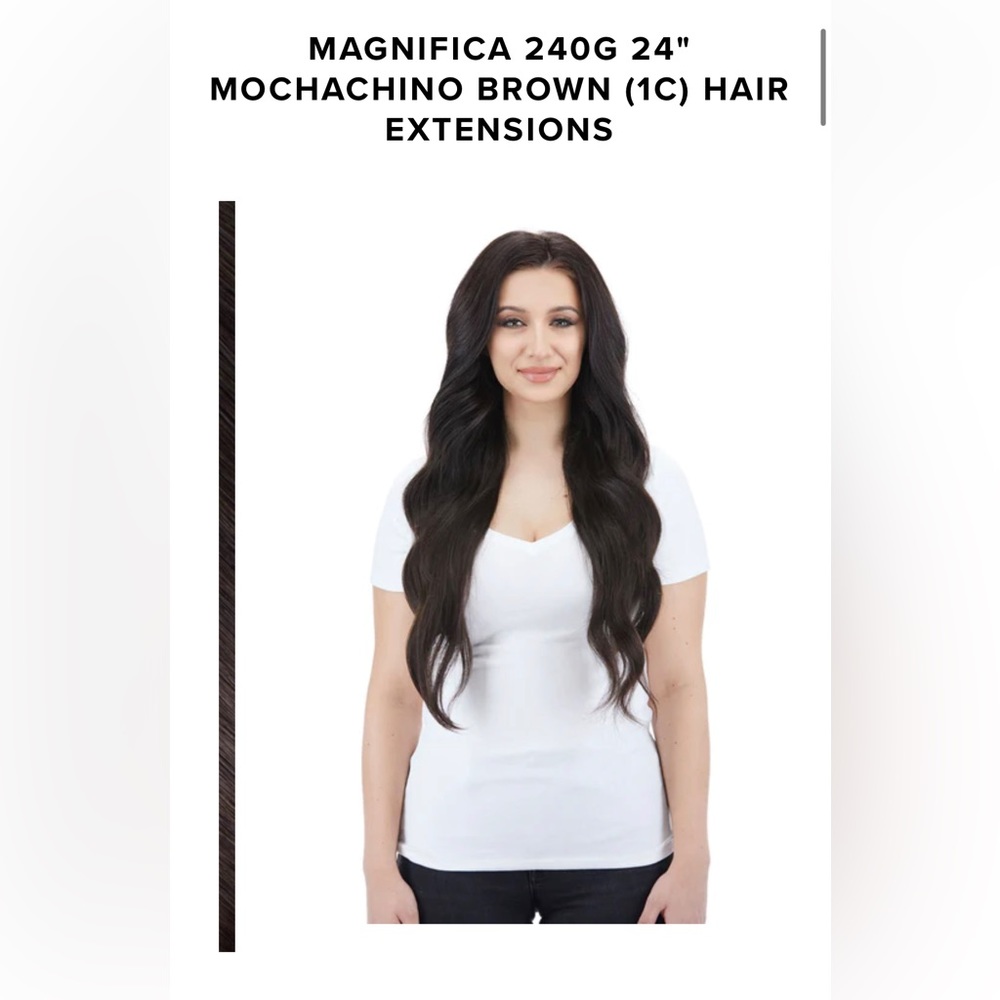 Bellami Magnifica 240g 24" Mochachino Brown Hair Extensions w/ Carrier & Hanger